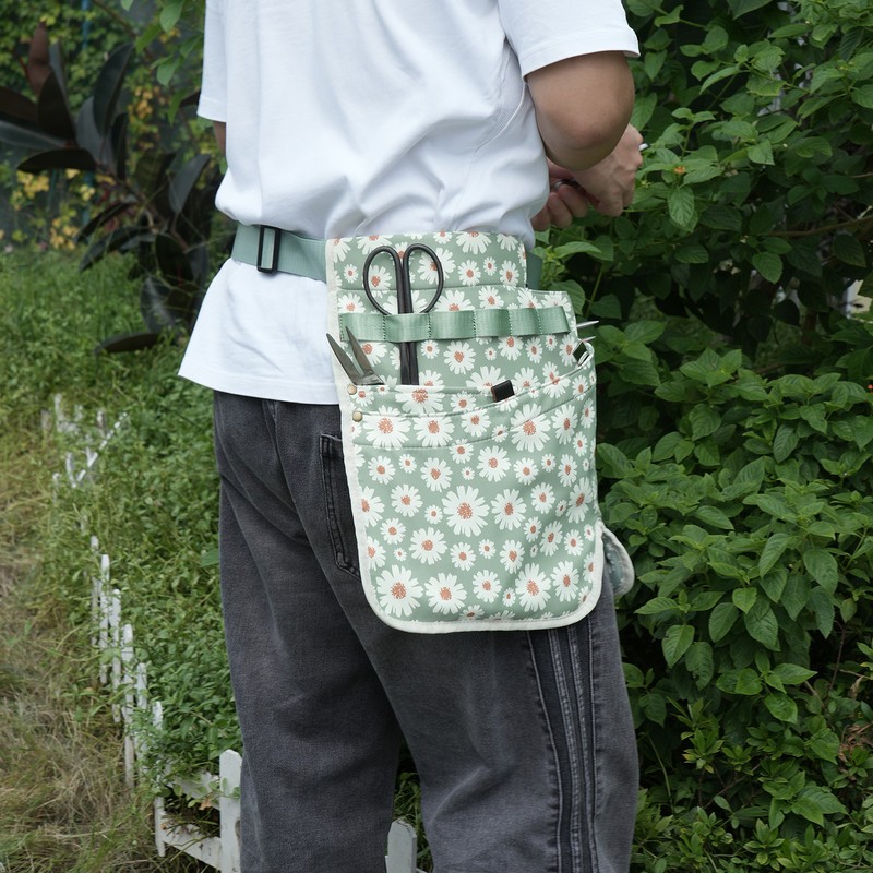 Tourbon Nylon Half Apron Florist Garden Tools Organizer for Household Gardening