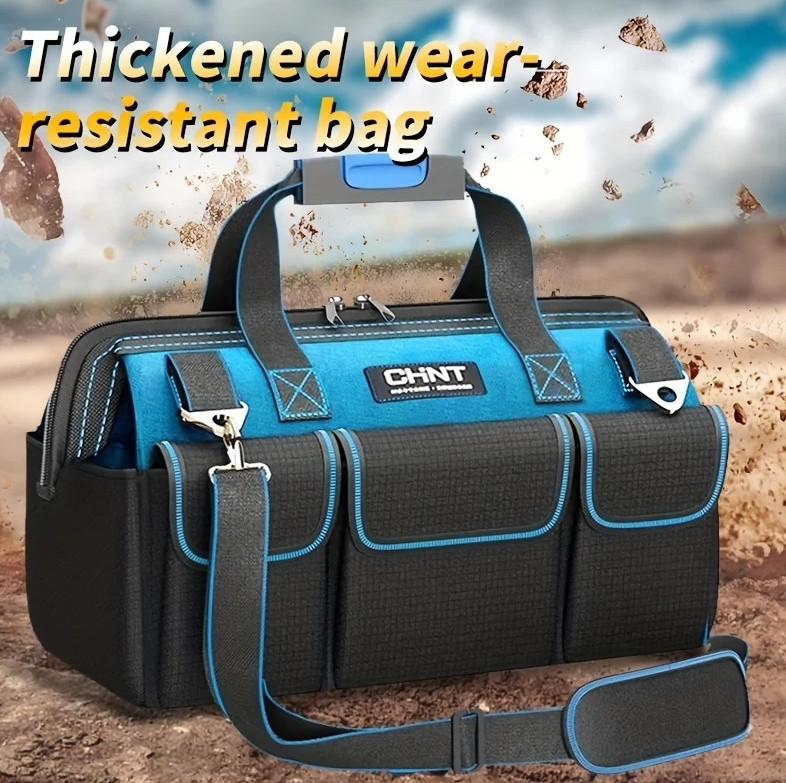 1pc Large Waterproof Multi-Pocket Tool Bag for Electrician & Mechanics – NEW