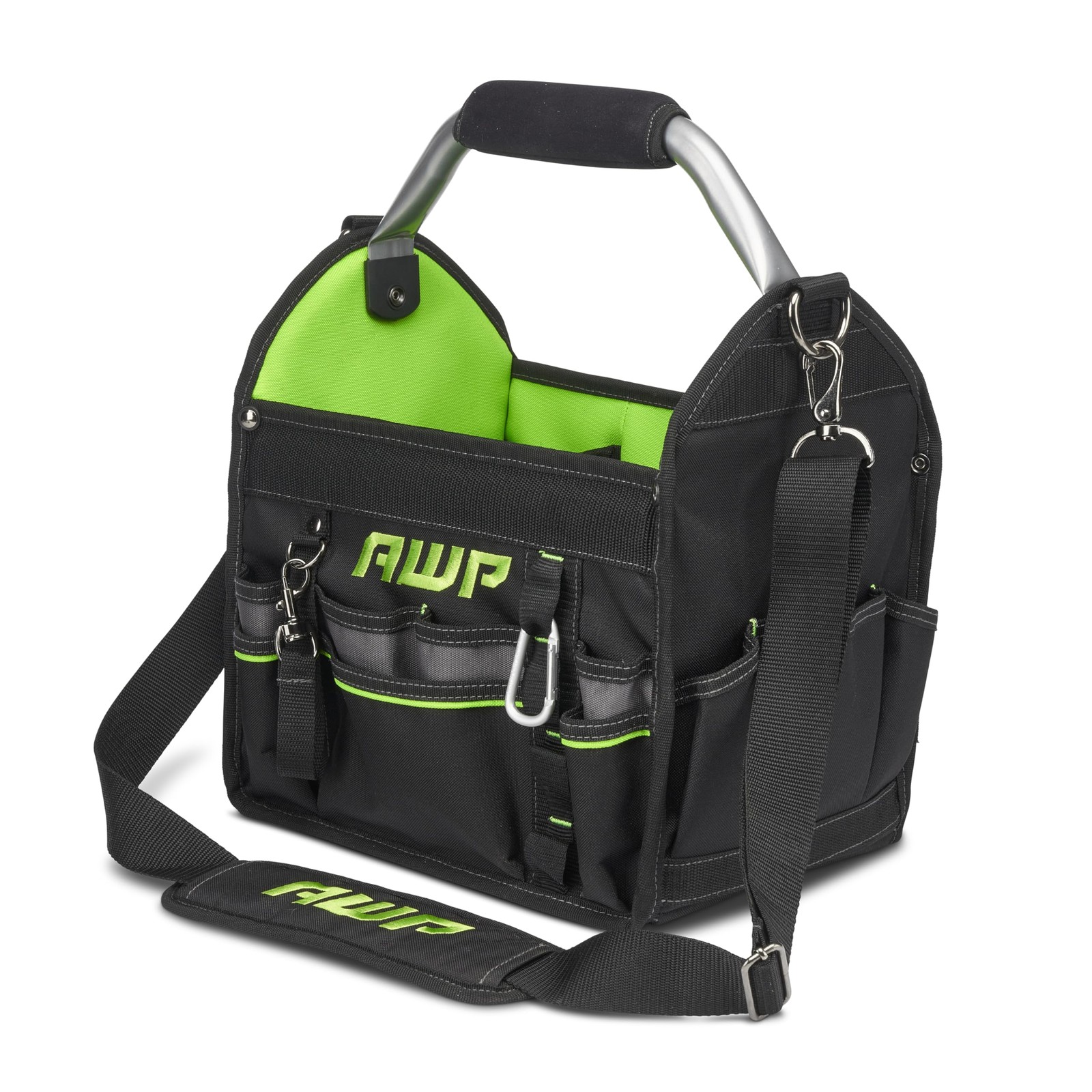 Tool Tote 12 Inch Black with Rotating Handle and Water-Resistant Construction