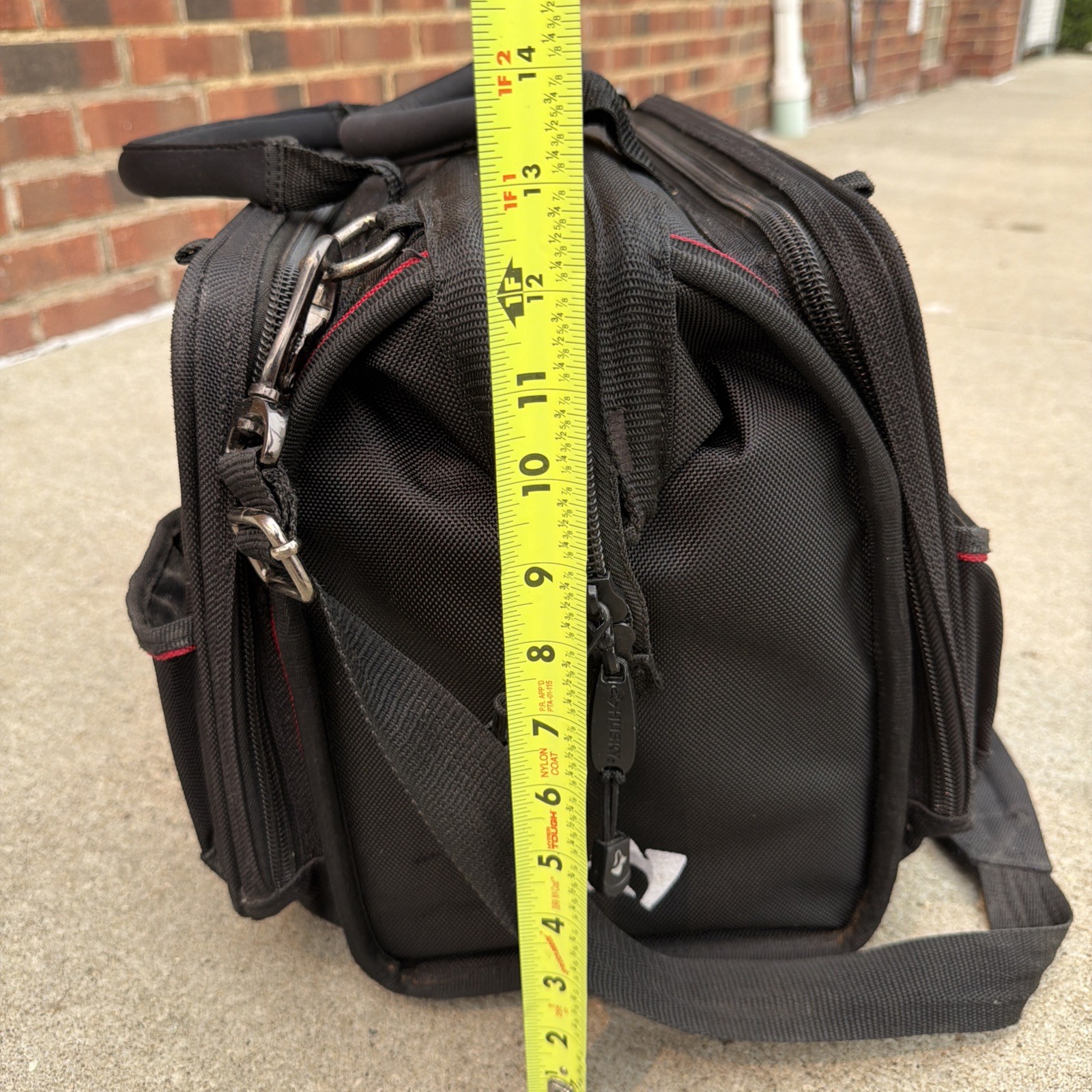 Husky 18″ Large-Mouth Tool Bag With Tool Wall Heavy-Duty Multi-Pocket Organizer