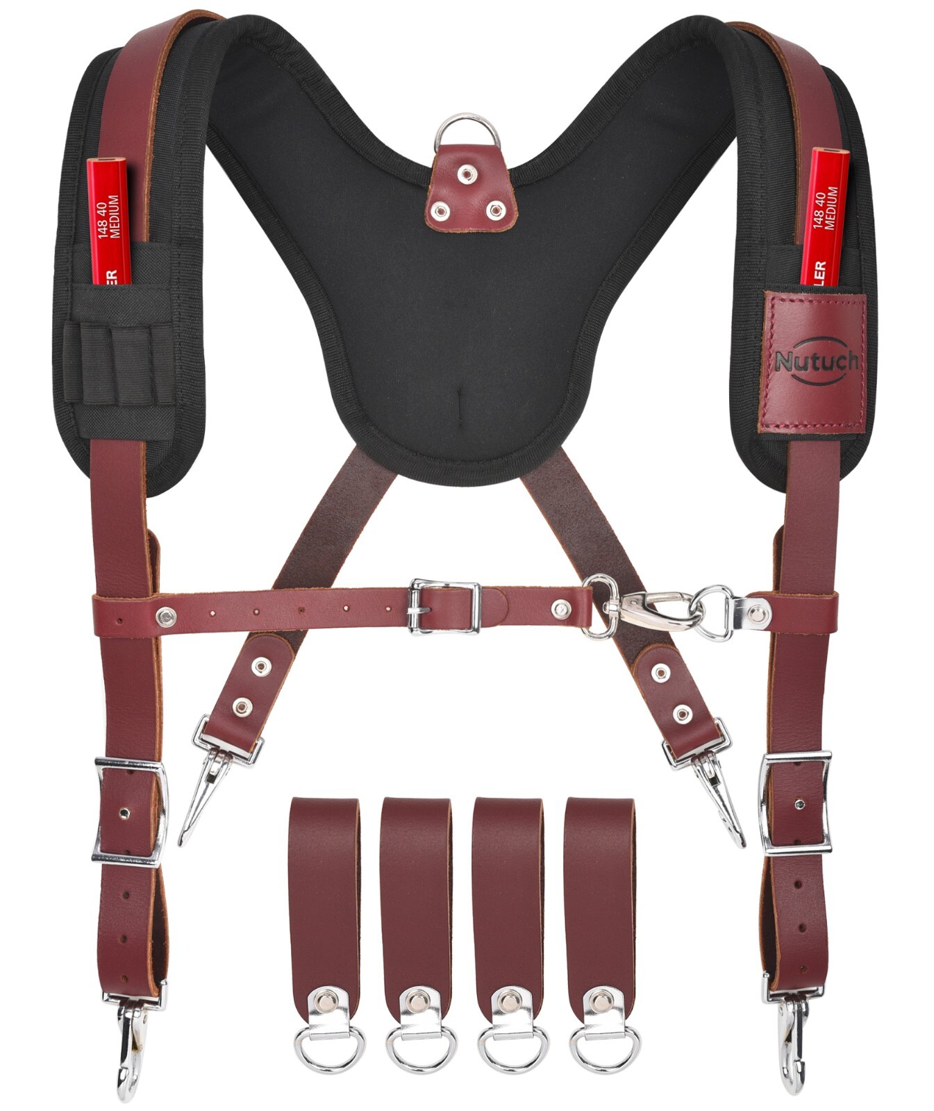 NUTUCH Nylon and Leather Tool Belt with Suspender | Electrician Tool Belts