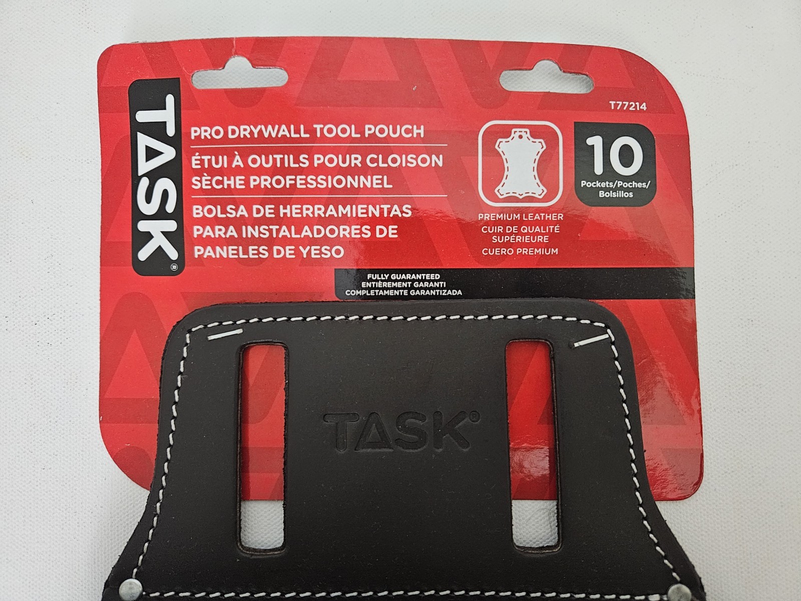 TASK Pro Drywall Leather Tool Pouch 10 Pocket Drywall Tool Holder Belt New