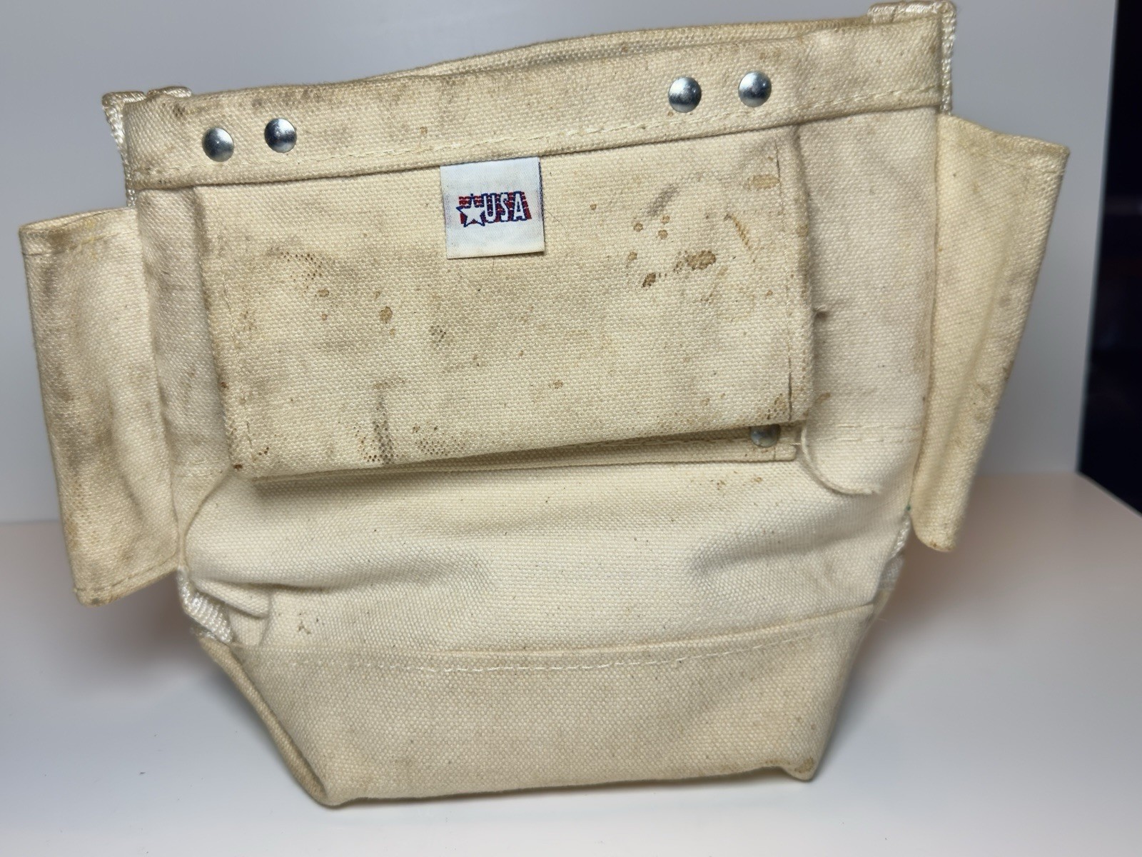 Vintage Klein Tools 5416T Bull-pin & Bolt Bag Canvas w/Tunnel Loop, Made in USA