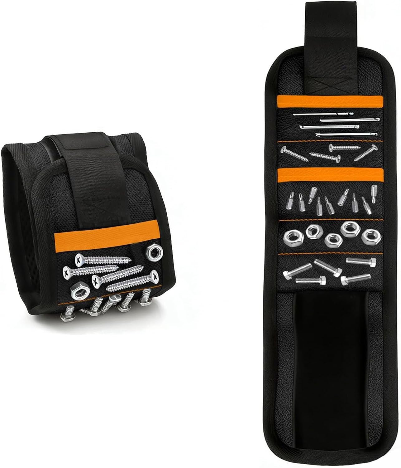 Magnetic Tool Wristband Adjustable Nylon Wrist Strap for Screws Nails Drill Bits