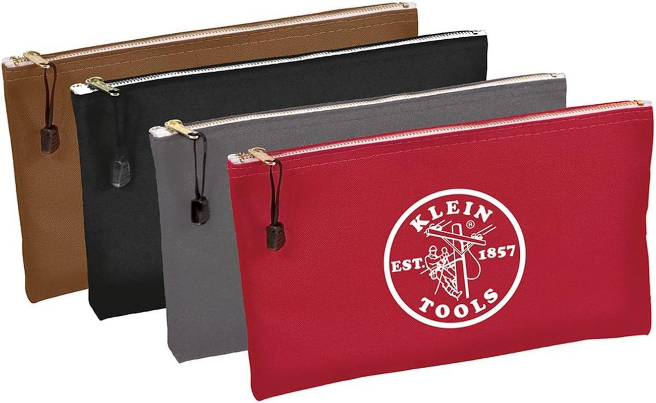 Versatile Canvas Zipper Bags & Tool Pouch Set with Carabiners – 4 & 5-Pack