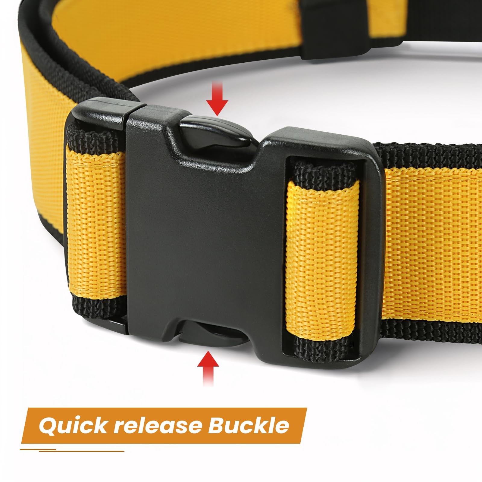 Tool Belt with Plastic Buckle 2-Inch Adjustable Heavy Duty Black and Yellow