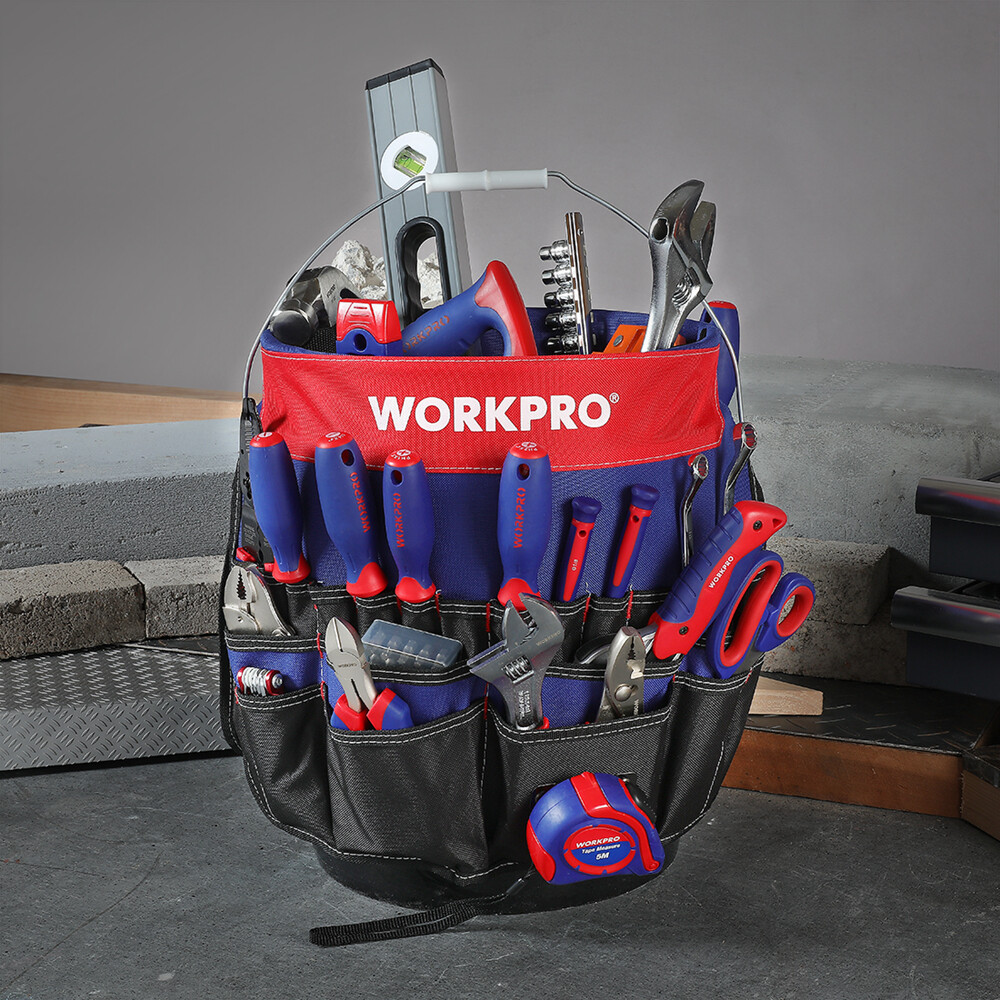 WORKPRO Bucket Tool Organizer with 51 Pockets Fits to 3.5-5 Gallon Bucket USA