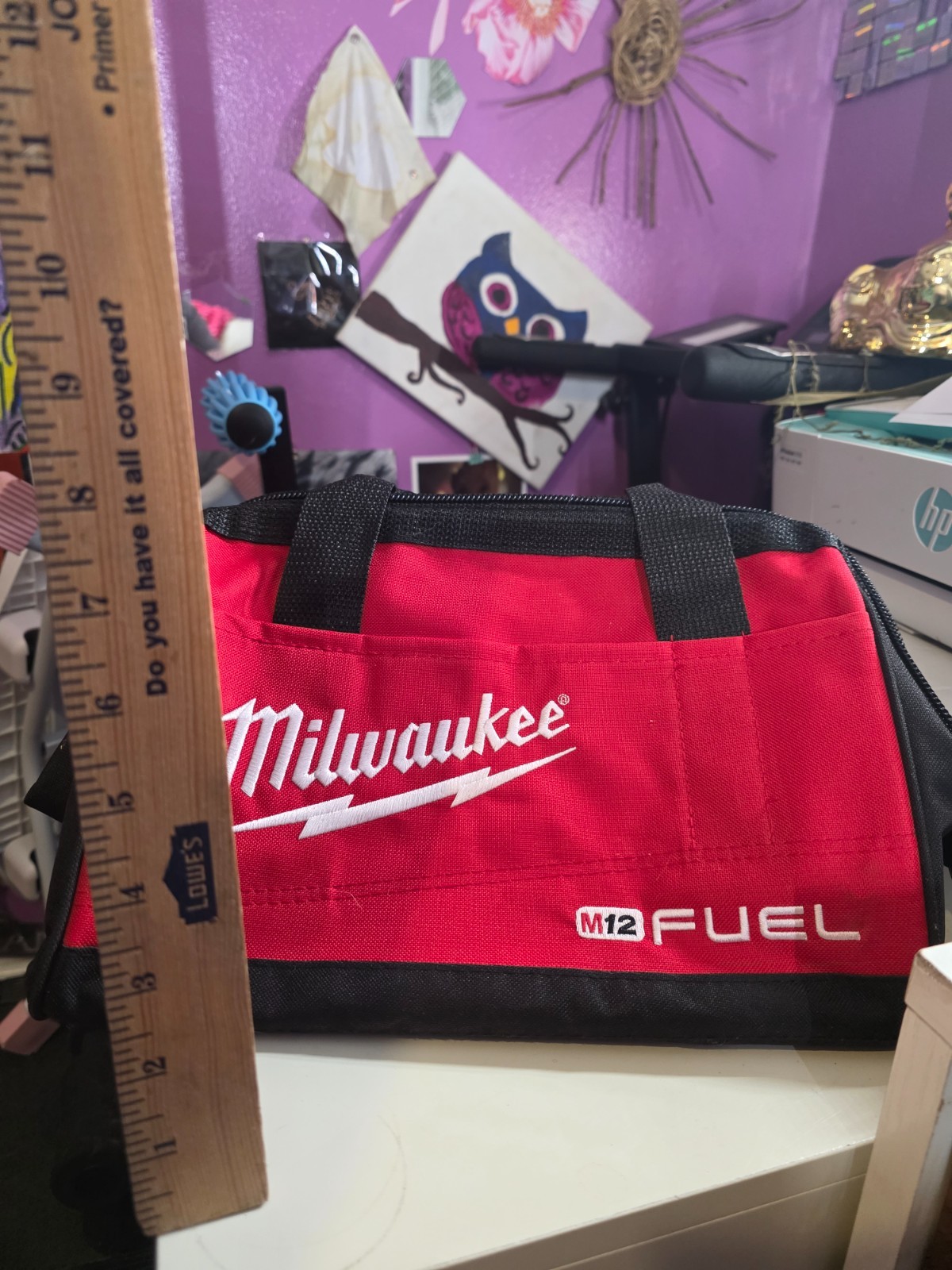 Milwaukee M12 FUEL Contractor Tool Bag | 13″ x 10″ x 9″ | Red/Black Canvas | New