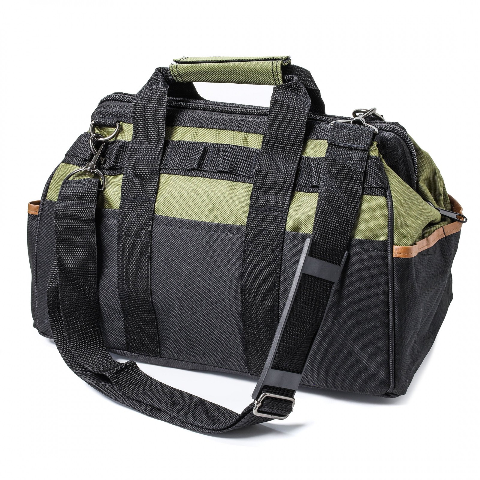 ToolTreaux Nylon Storage Tool Bag with Side Pockets Shoulder Strap 18 x 8.5 In