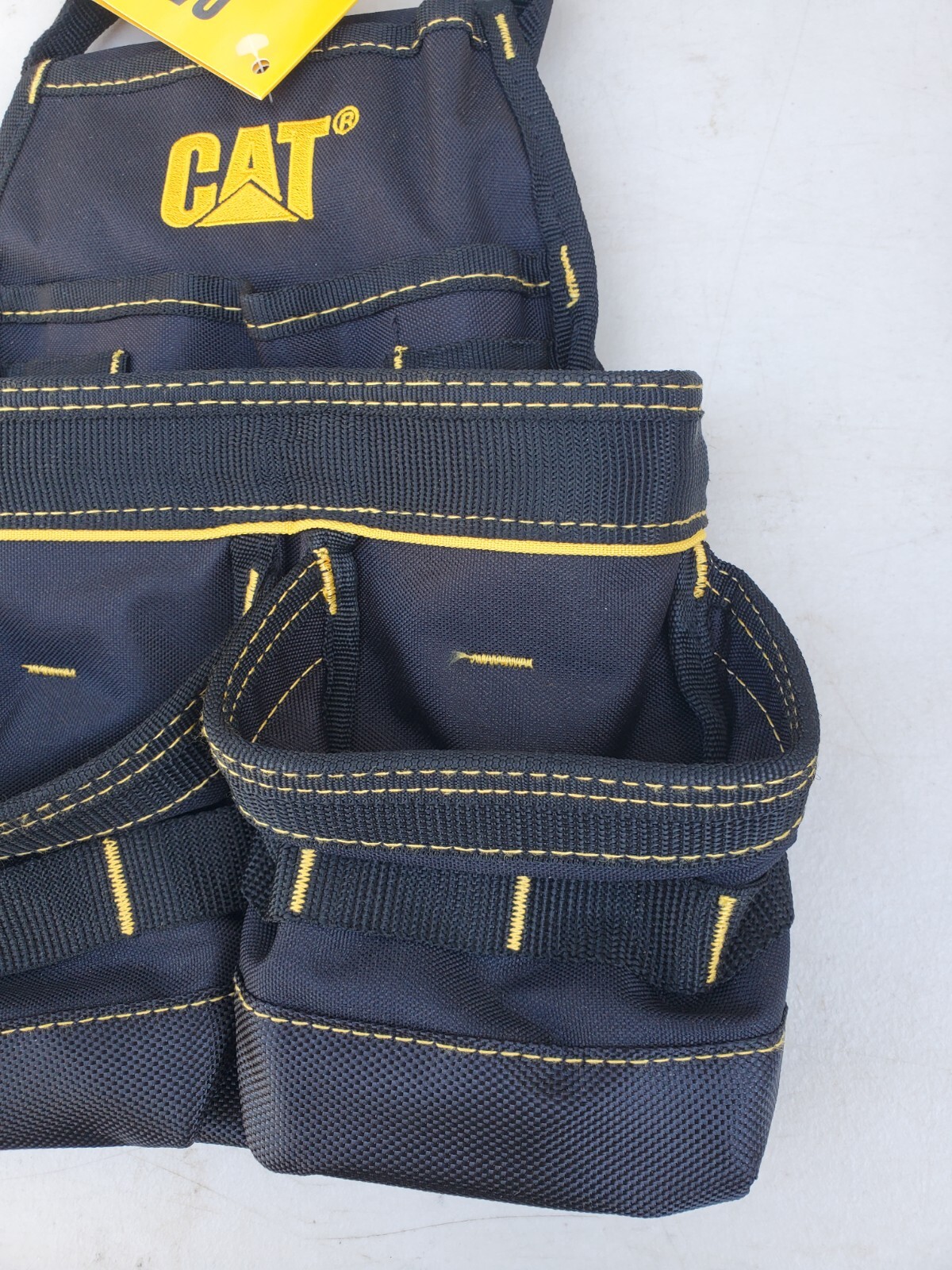 CAT Caterpillar Tool Pouch Muti-Purpose Black Yellow 13 Inches Tall No Belt