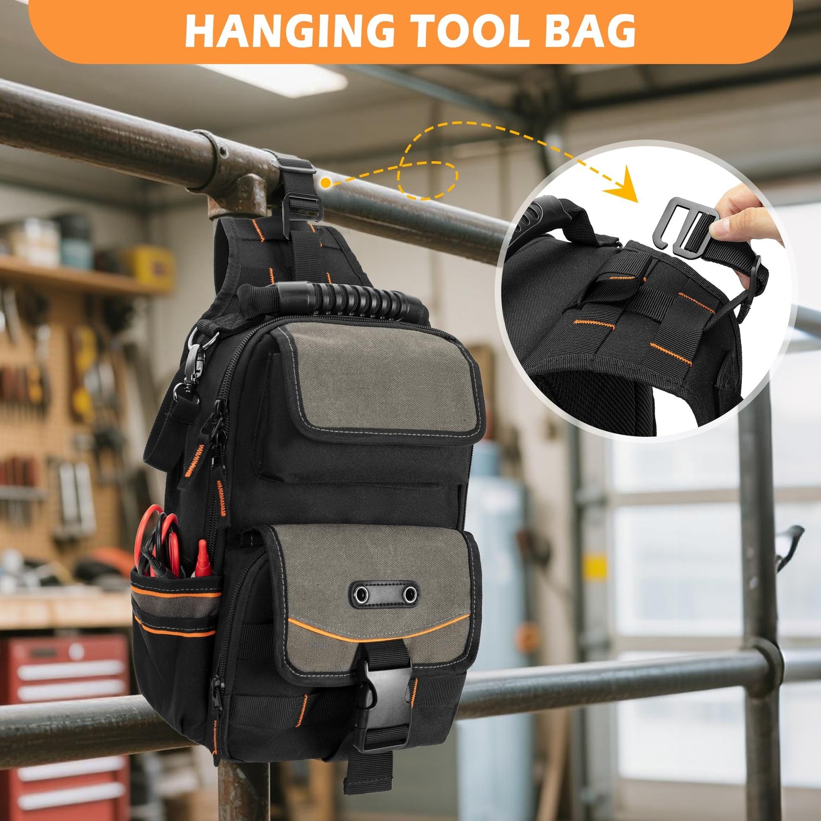 Trahzia Electrician Tool Pouch Bag, Zippered HVAC Tool Organizer CATH01101