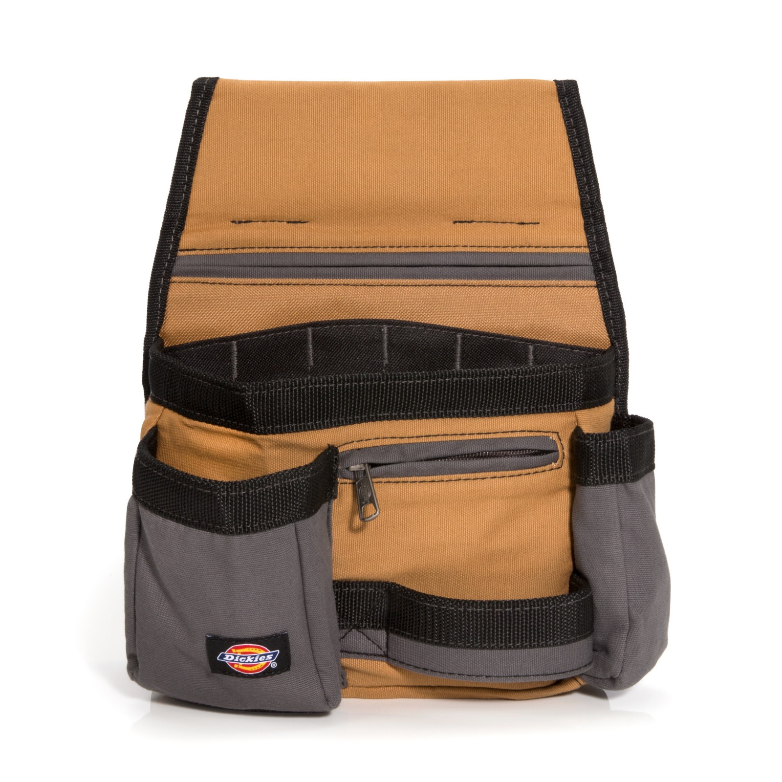 Tool Belt Pouch 11 Pocket Webbing Reinforced Gray Tan Dickies 57019