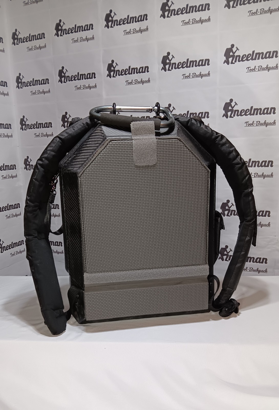 Kneelman Tool-Backpack Carbon Fiber Tool Backpack w/ Handle, Black/Gray