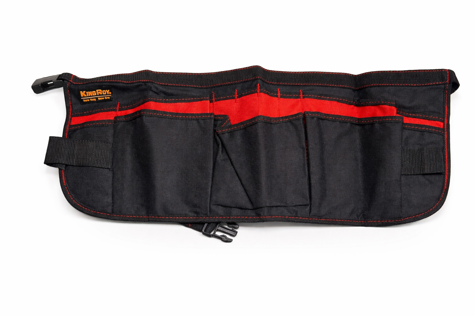 King Roy Adult Nylon 13-Pocket Super Waist Tool Apron Work Belt Black Red