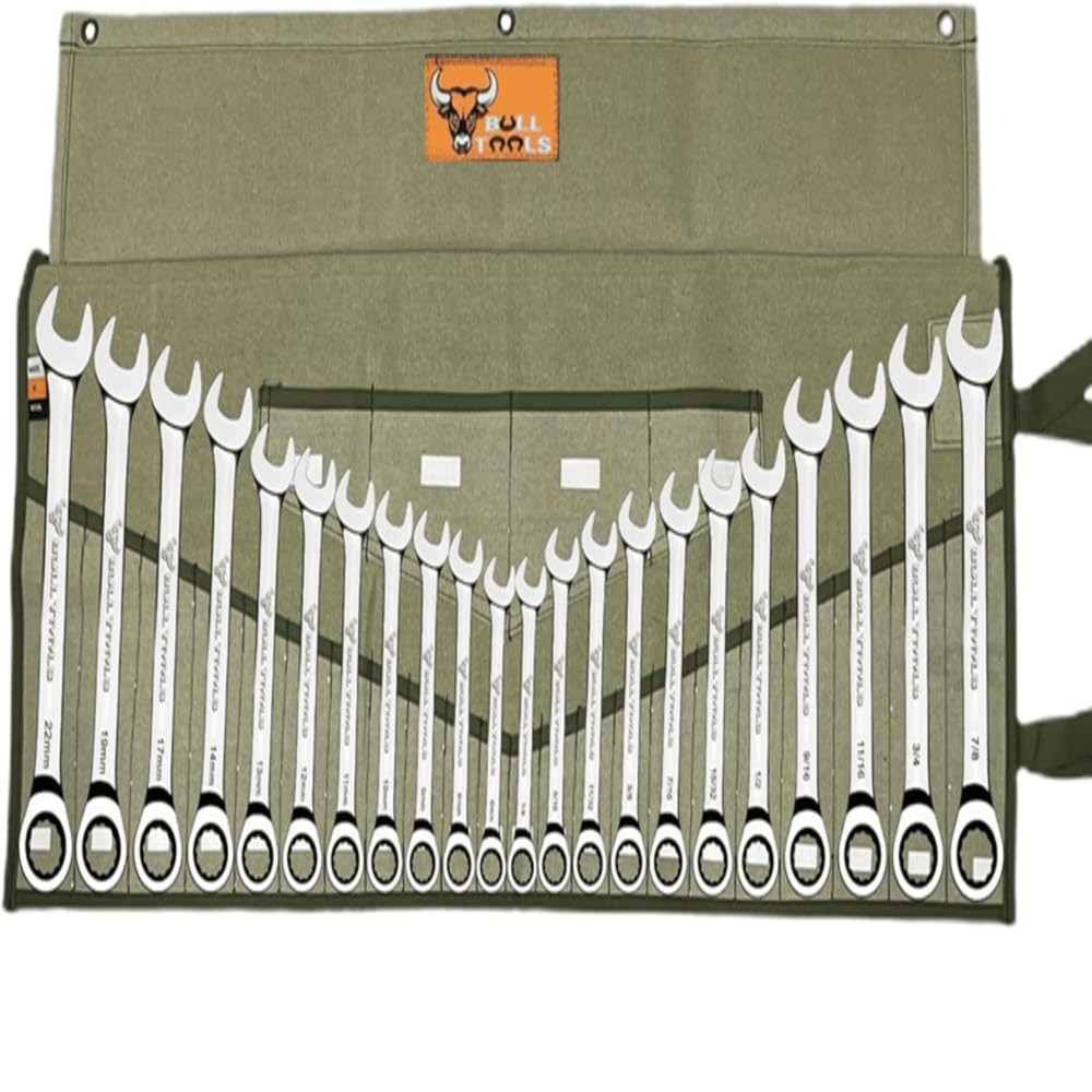 BULL TOOLS Tool Roll Organizer with 26 26 Pocket, Sand Washed Olive Drab