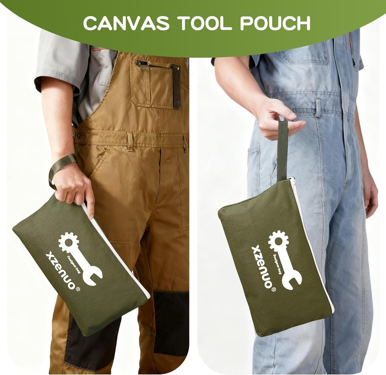 Multifunctional 12.5″ Tool Organizer Pouch – Stylish Cotton Canvas Zipper Bag