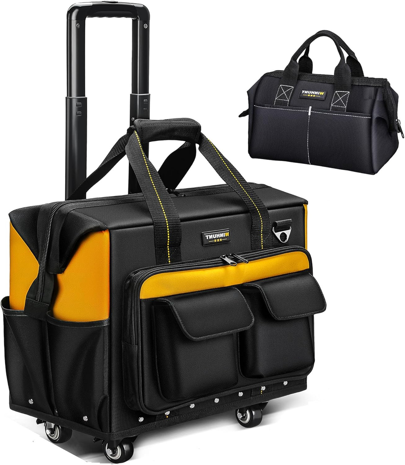 Roller Tool Bag with Four Spinner Wheels, Portable Large Rolling Tool Bag with S