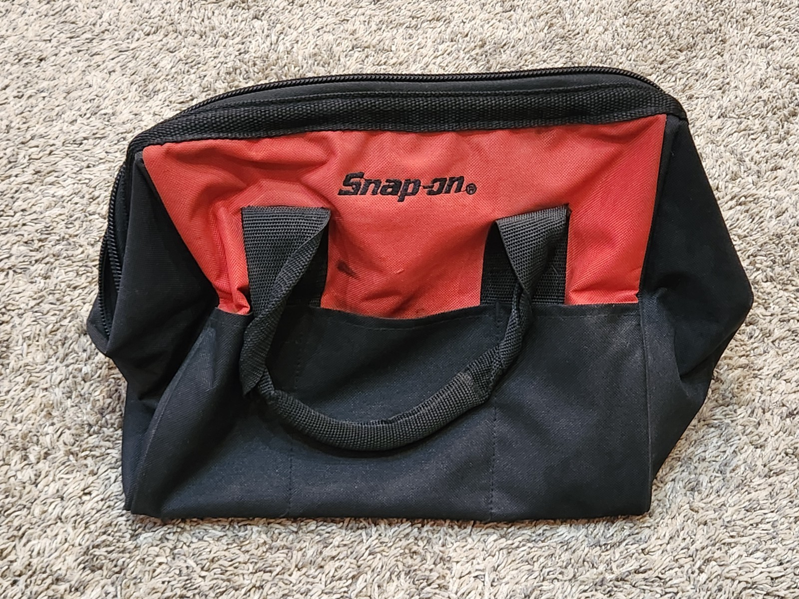 Snap-on Tools Red Tool Bag Canvas Drill Storage Multiple Pockets