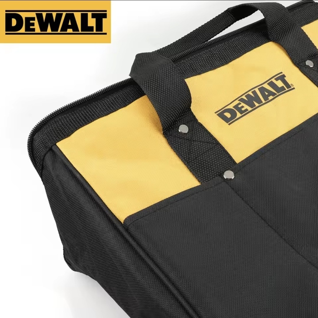 DEWALT 15″ Medium Tool Bag Heavy Duty Canvas Nylon Storage Case Yellow Black NEW