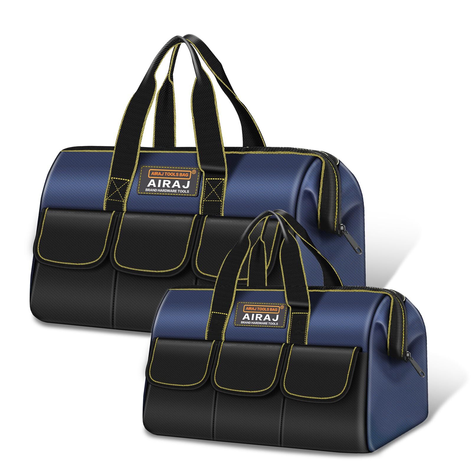 Tool Bag 2pack Set | 18″ & 14″ Portable Tool Storage Bag | Wide Mouth Tool Bags