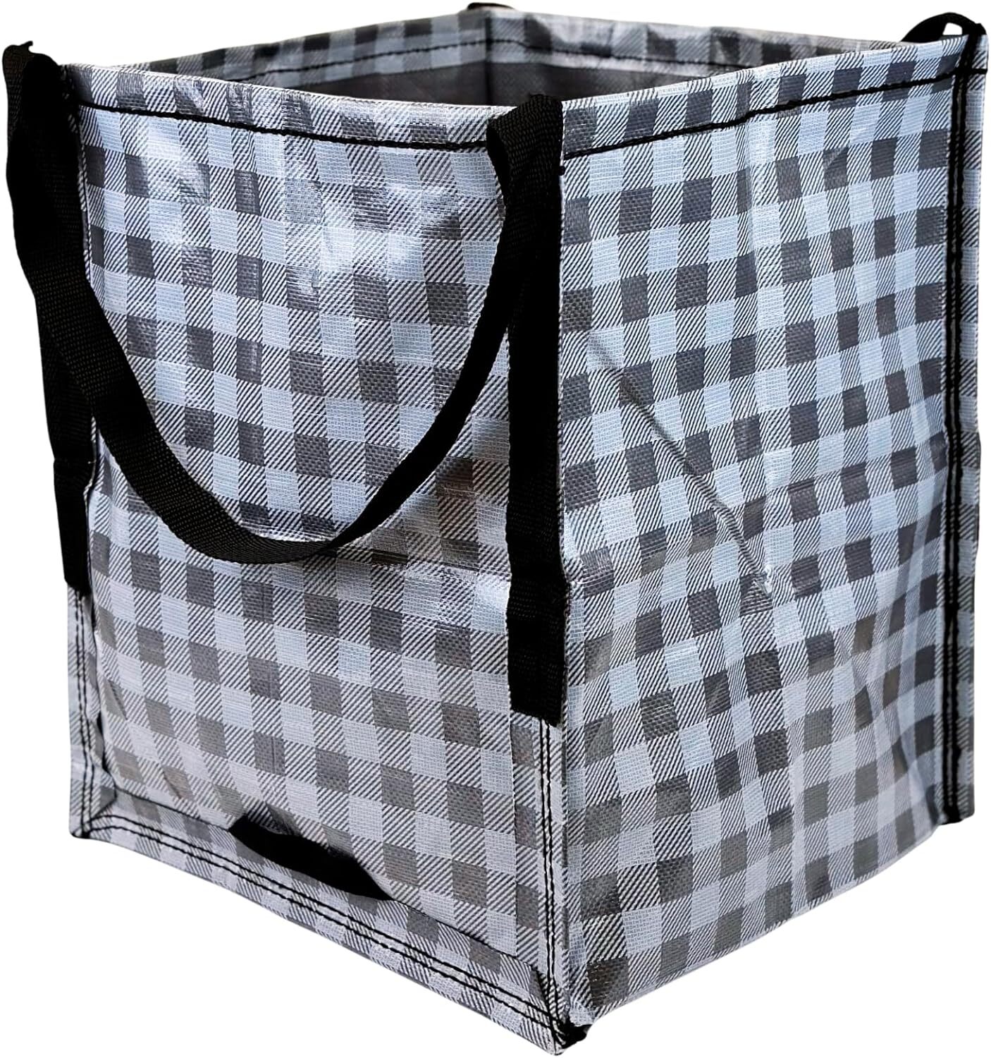 DURASACK Heavy Duty Storage Tote Bag 22-Gallon Rugged Single, Gingham Gray