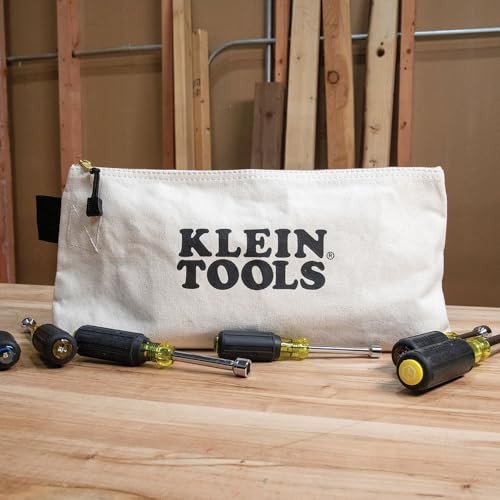 KLEIN TOOLS 62042 16-Inch Zipper Bag, Extra Long, No. 10 16-Inch, Natural