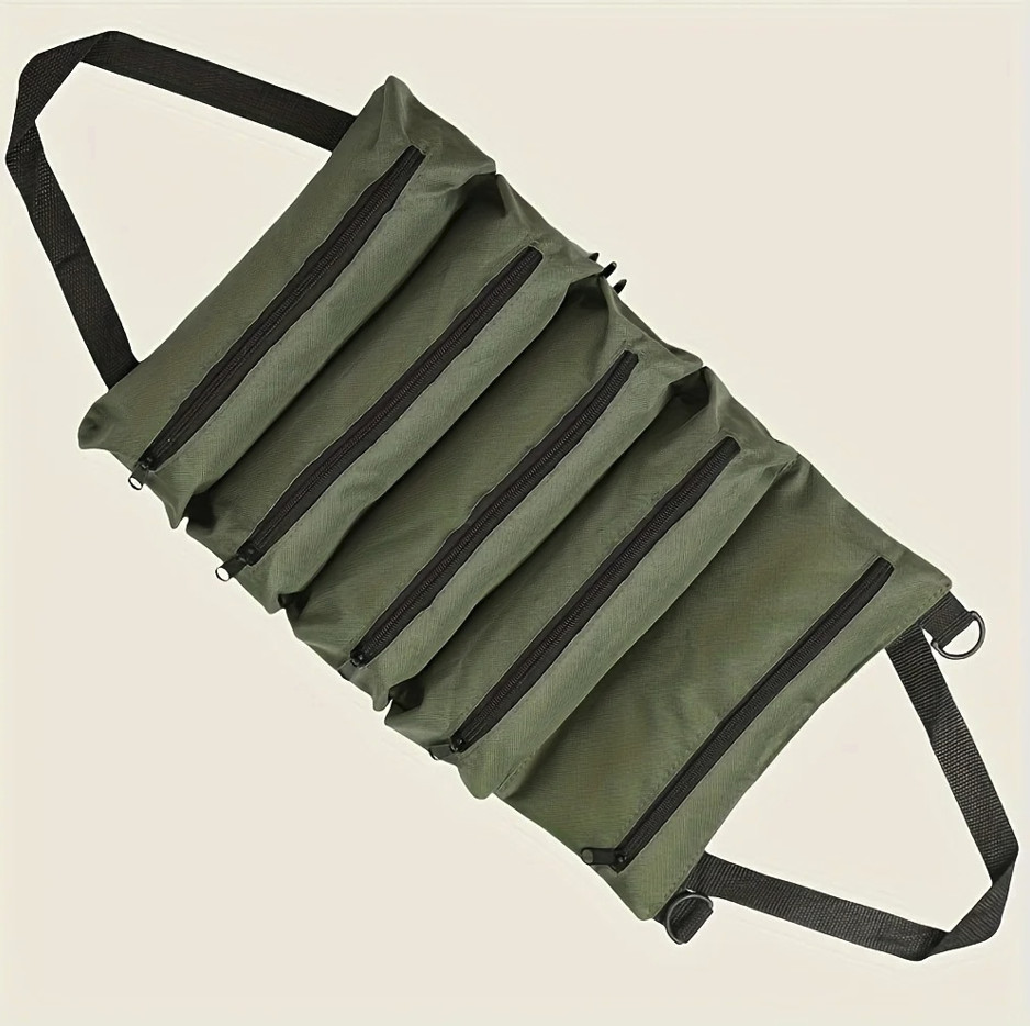 1pc Multi-Pocket Tool Roll Bag Portable Oxford Cloth Tool Organizer – NEW