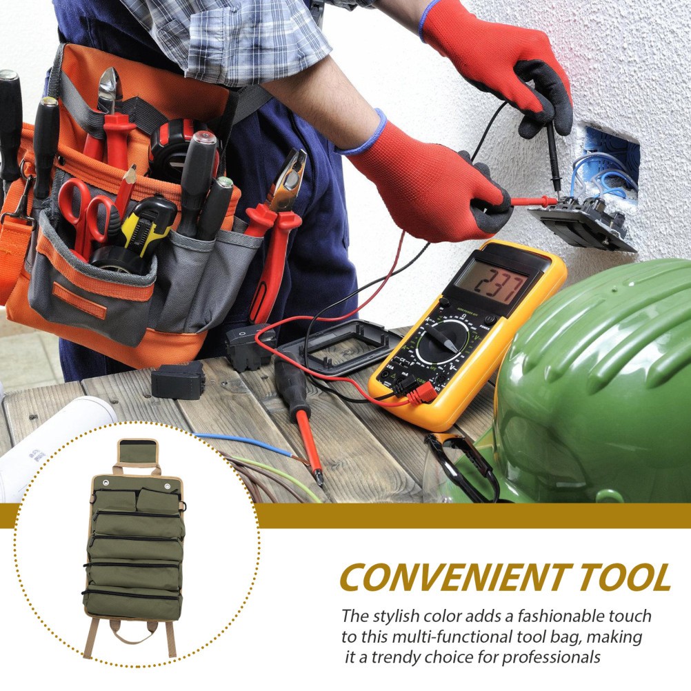Household Tool Kit Roll up Tools Bag Auto Repair Multifunctional Electrician