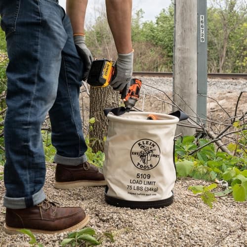 5109 Canvas Bucket, Wide-opening Straight-wall Tool Bucket Is Made O