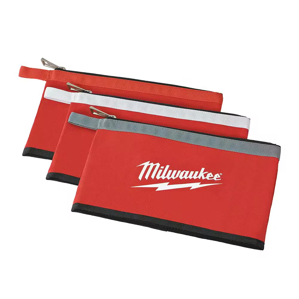 12 In. Zipper Tool Bag in Multi-Color (3-Pack)