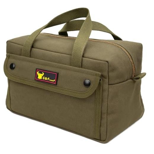 Waxed Canvas All Purpose Military Style Duffle Bag, Water Olive Green 11″x7″x6″