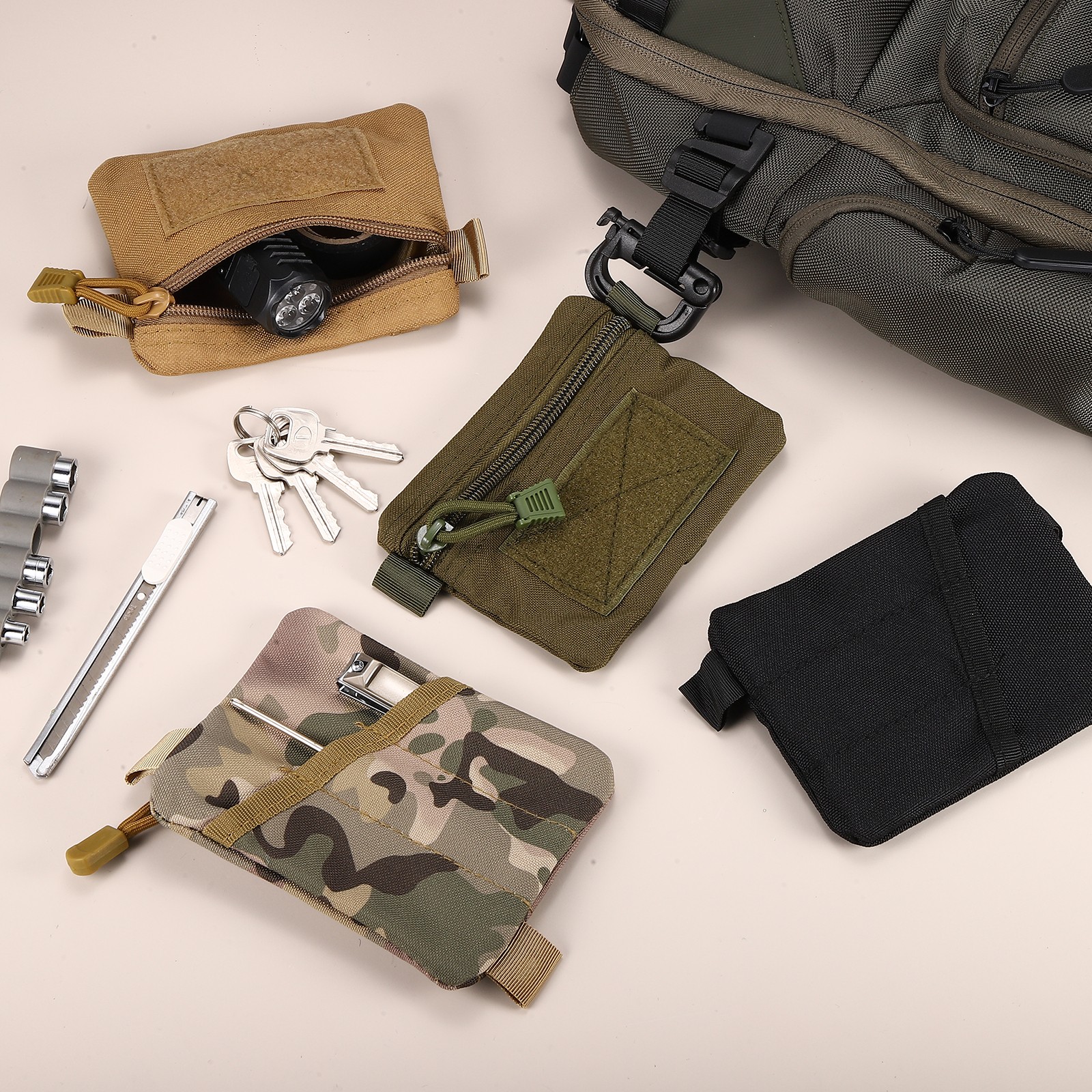 Small Admin Pouch, Nylon Zipper Pouch Storage Pocket 5.3″x4.1″ &Camouflage Color