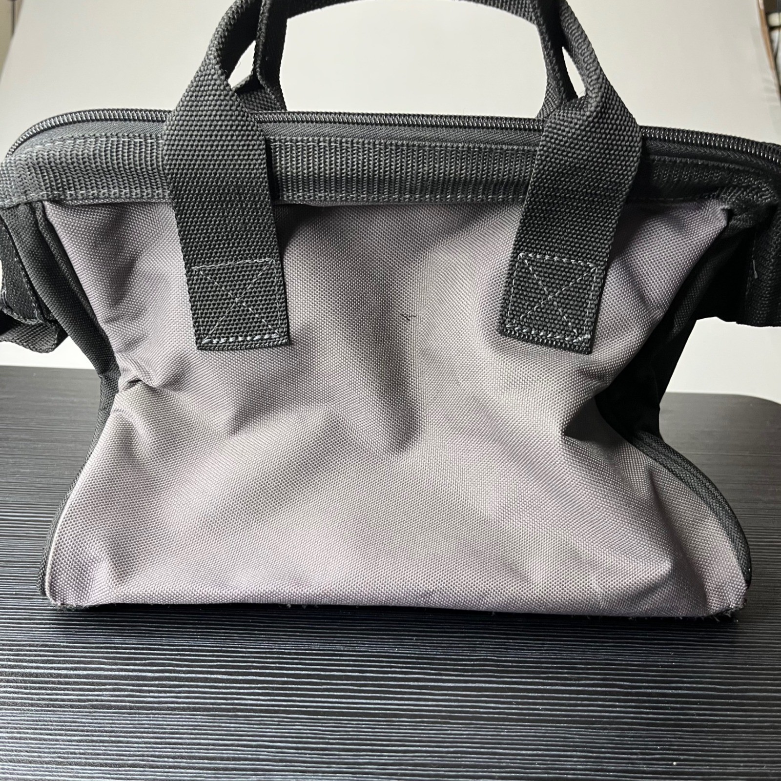 Workforce Tool Bag 13in Black Gray Canvas Zippered Soft Side Multi Pocket Bag