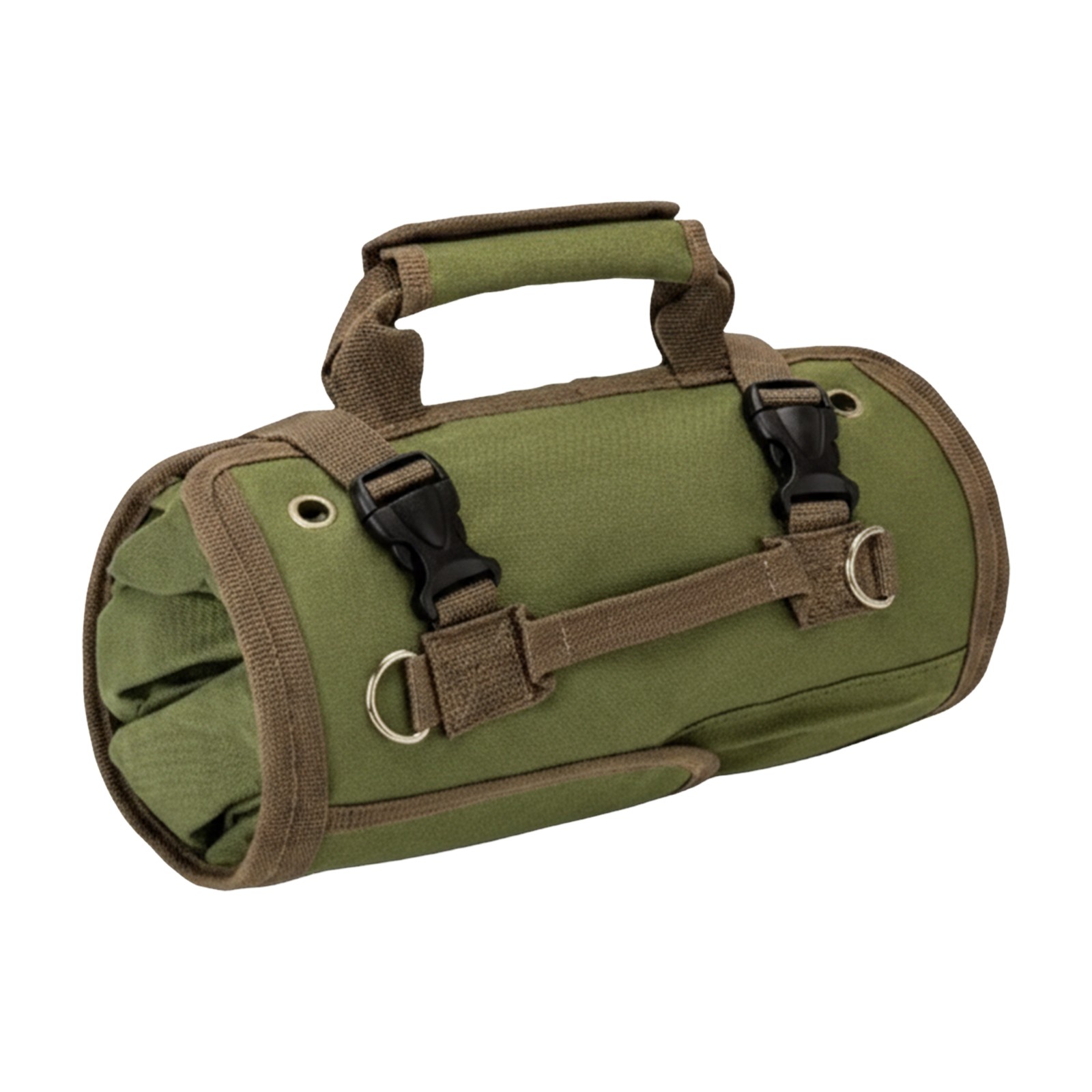 Heavy Duty Foldable Roll Up Tool Bag with 4 Compartments & 2 Detachable Pouches