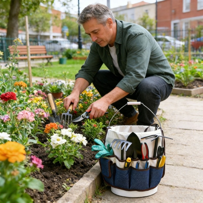 Waterproof Tear Resistant Gardening Tool Organizer With Reinforced Stitching