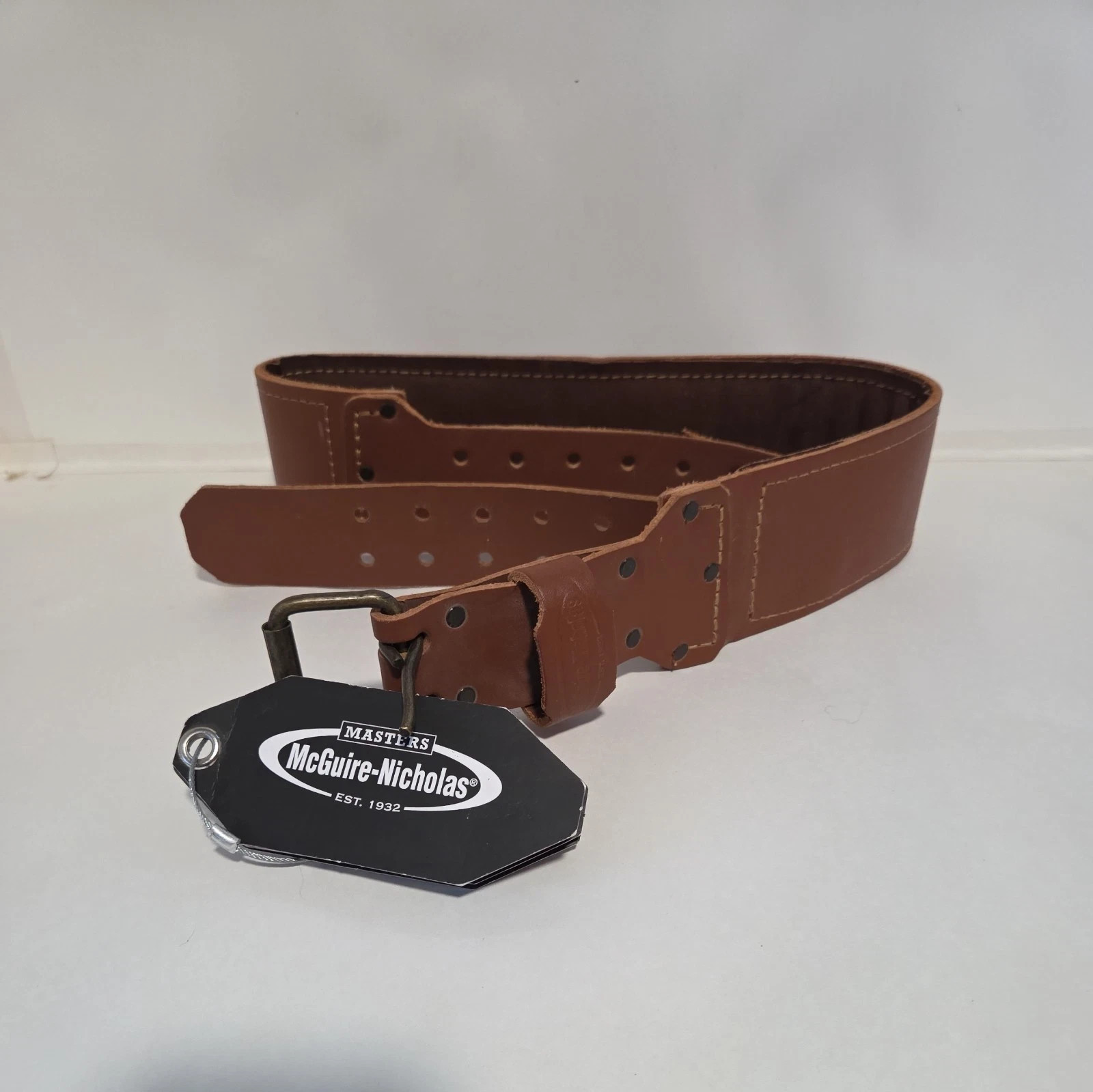 Work Belt McGuire-Nicholas, 1DM-529-M Leather With Roller Heavy Duty Buckle
