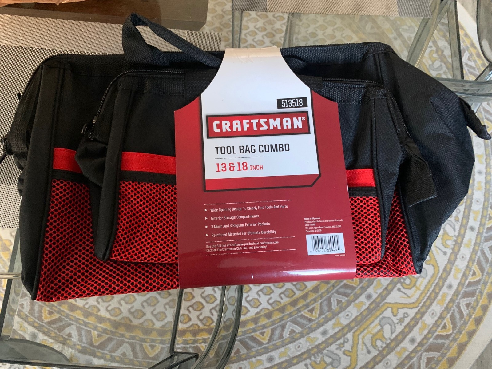 Craftsman Tool Bag Combo 2 Bags 13 & 18 Inches New 513518