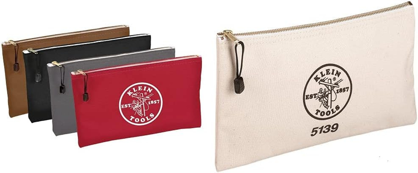 Versatile 4-Pack Canvas Tool Pouches in Red, Gray, Black & Brown – 12.5×7-Inch