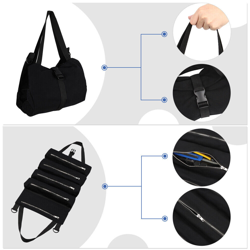 Roll Tool Roll Multi-Purpose Tool Roll Up Bag Wrench Roll Pouch Hanging Carrier