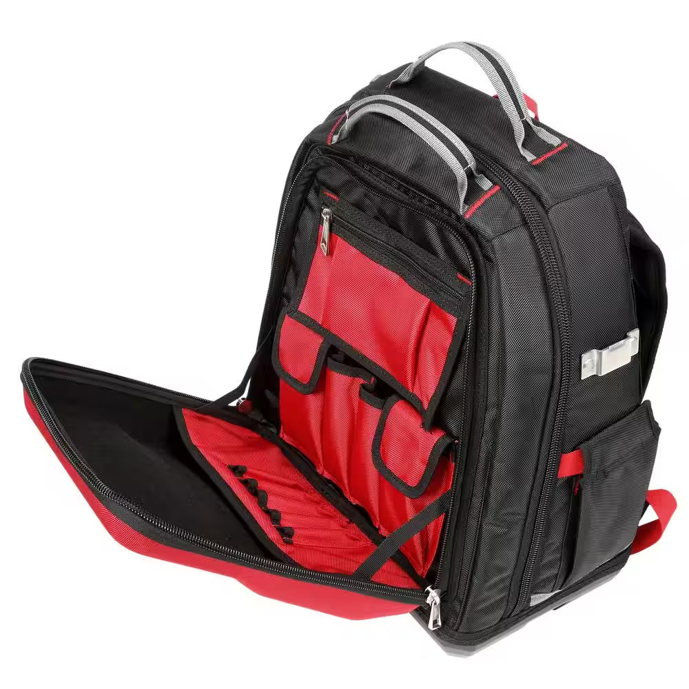 Hard Shell Pocket Backpack + Tool Accessory Zipper Bag Heavy Duty Handyman Pouch