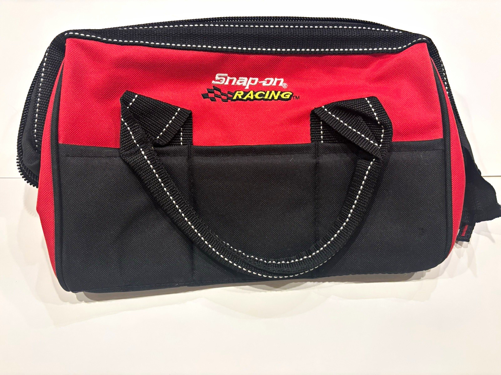 Snap-on Racing Red/Black Fabric Zipper Tool Bag with Handles