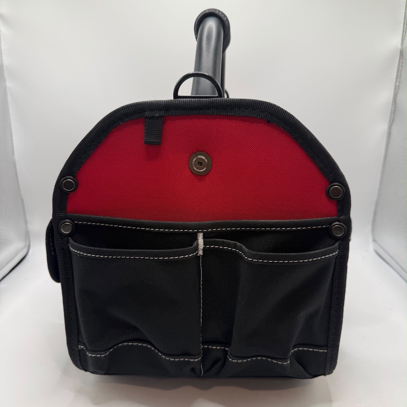 Husky 12” Tool Tote Bag Organizer Open Top Multi Pocket Heavy Duty Black Red