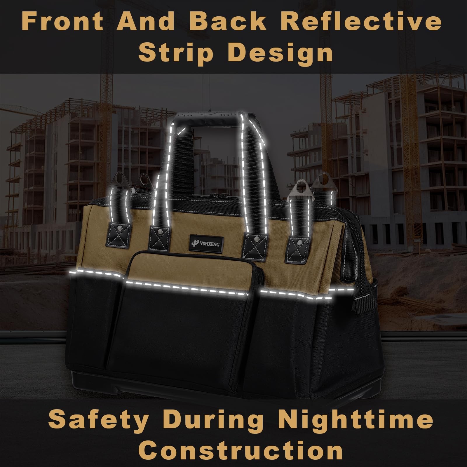 20 IN Large Tool Bag For Men Heavy Duty, Drill Bag Tool Bag Organizer, Wide M…