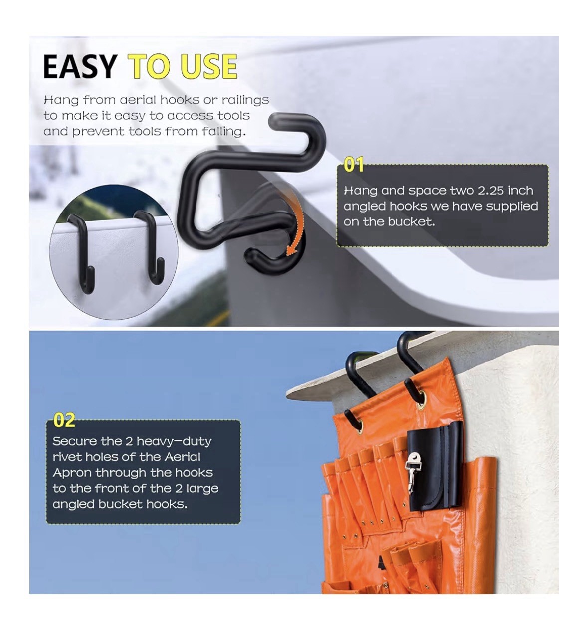 Lineman Tool Board, Aerial Apron with Magnet, Tool Organizer, Bucket Truck Tools