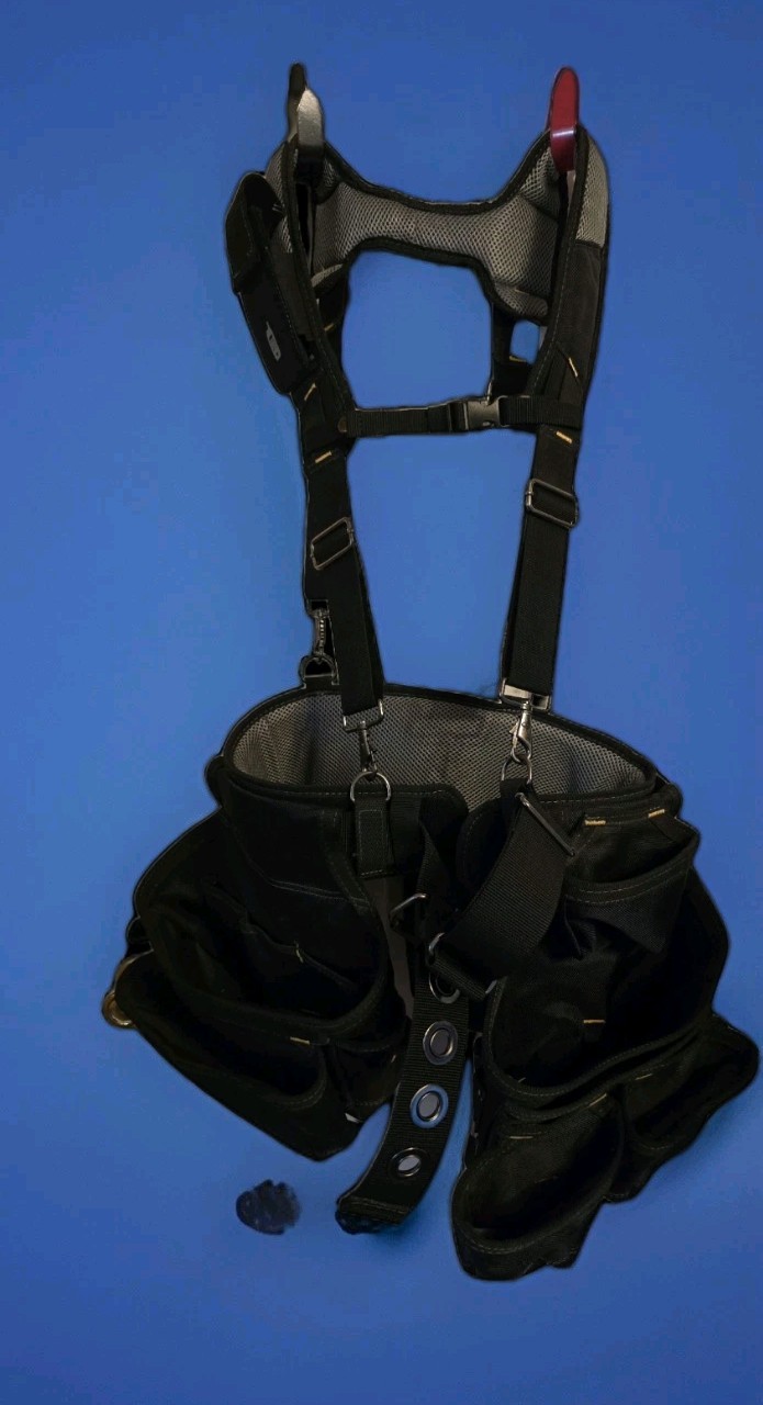 Dead On Tools Quality 19 Pocket Carpenters Tool Belt Suspenders Hammer Holster +