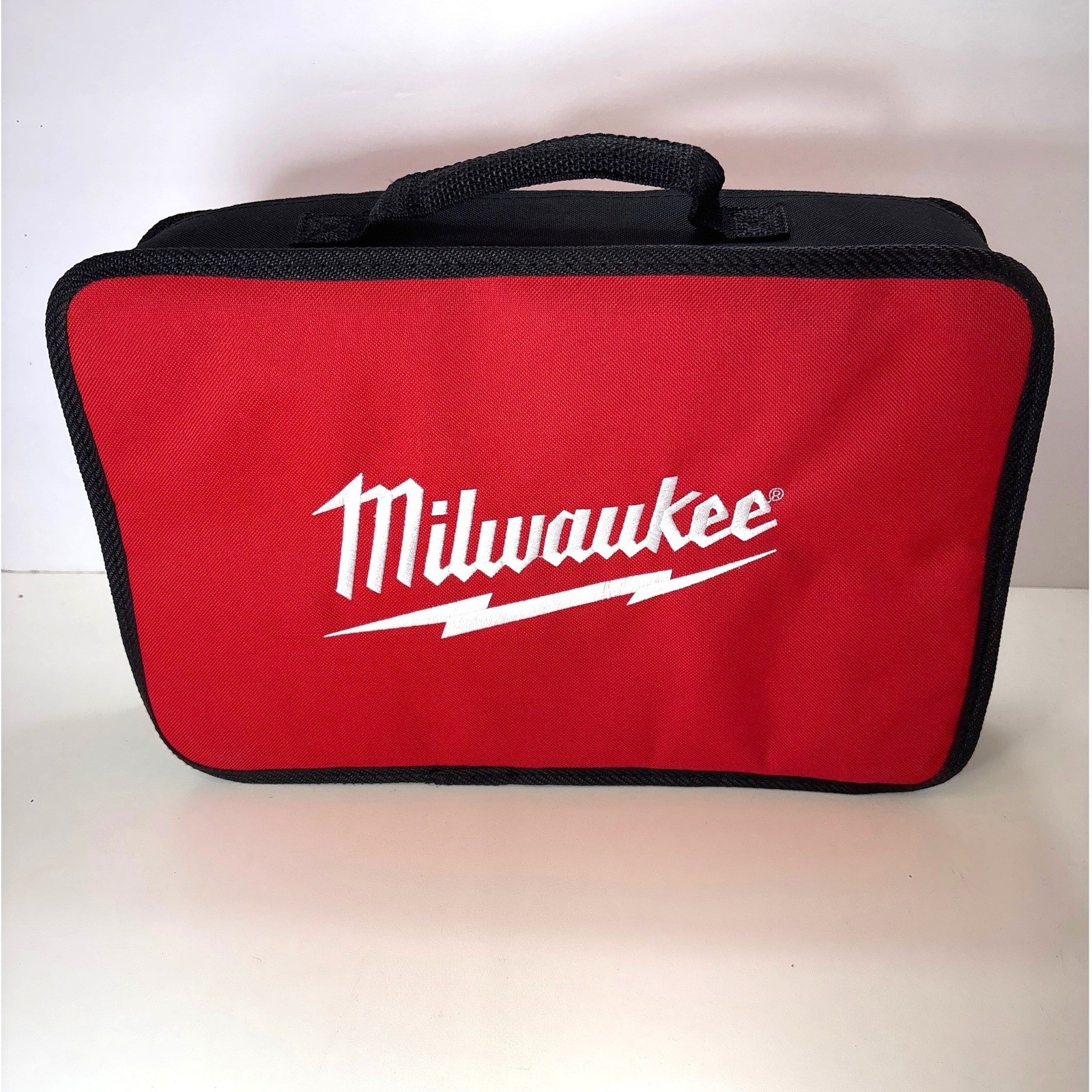 Milwaukee Tool Bag Red Black Canvas Soft Case Zip Organizer Carrying Bag 15×10
