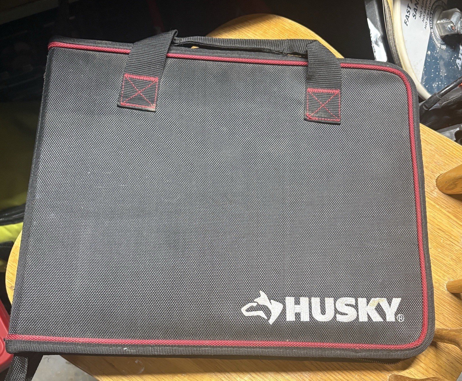 Husky Tool Bag Organizer Insert Black Red Multi Pocket 168OD FOLD OVER