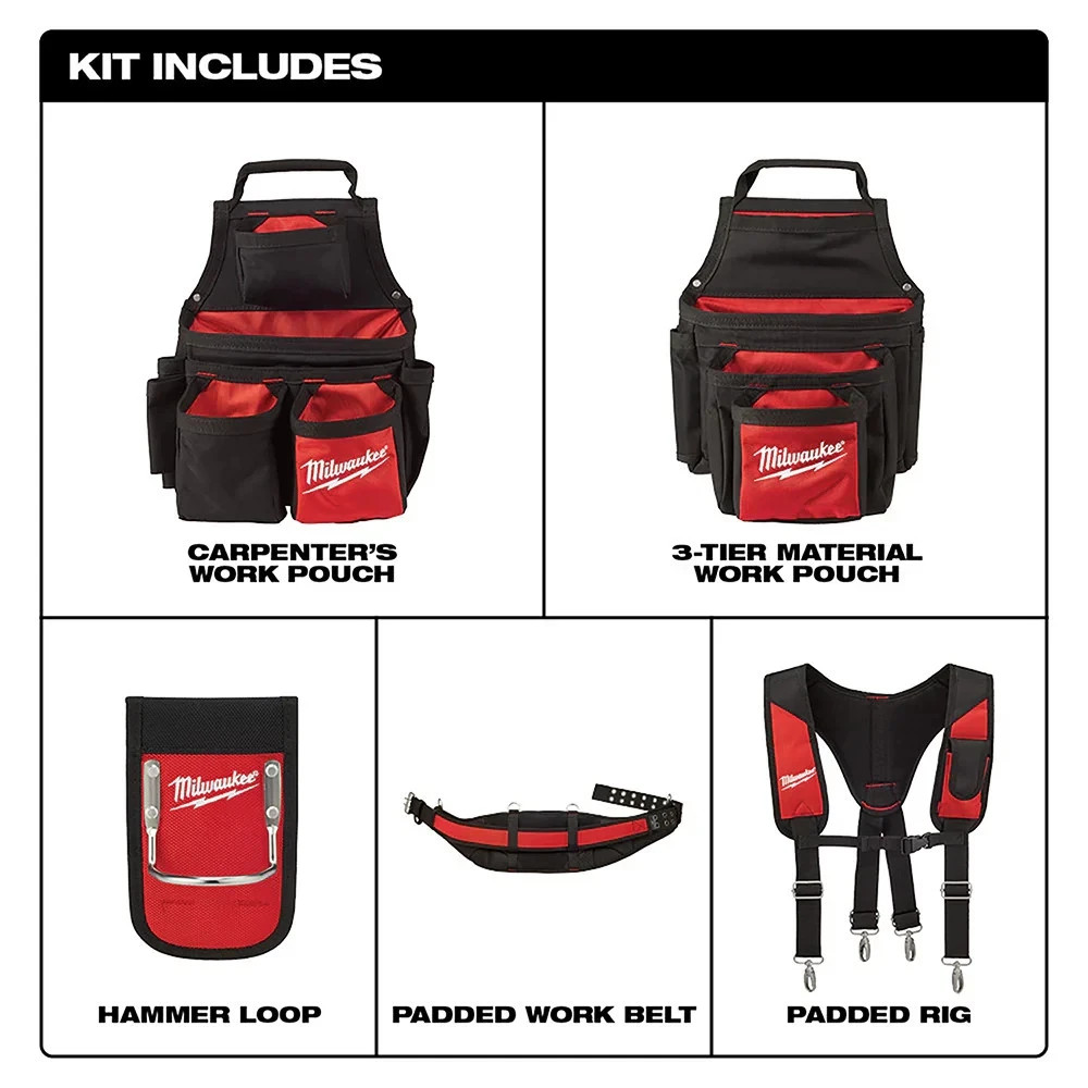 Milwaukee 48-22-8120 Contractor Work Belt with Suspension Rig (US STOCK)