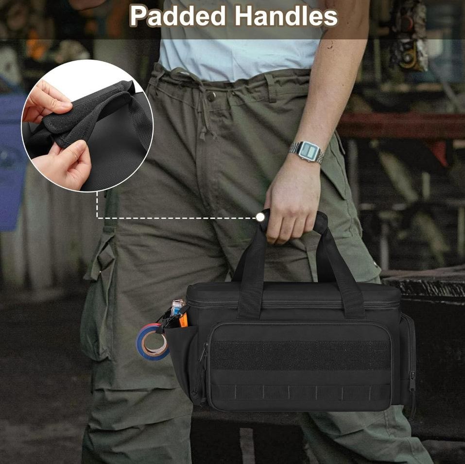 14 Inch Heavy Duty Tool Bag Work Organizer with Non Slip Base Storage Tote