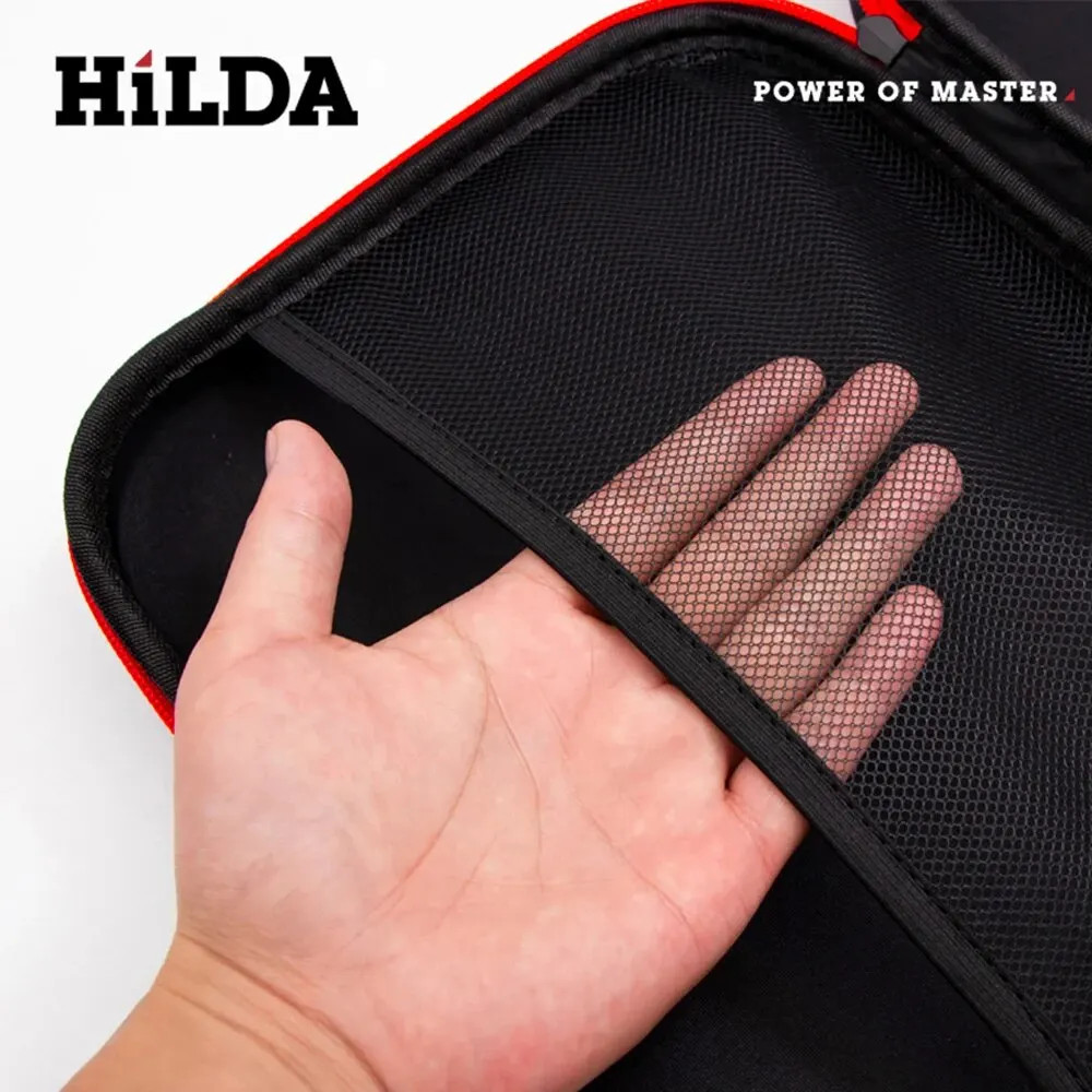 HILDA Large Capacity Tools Bag 3-size Available With Red Edges Tools Waterproof